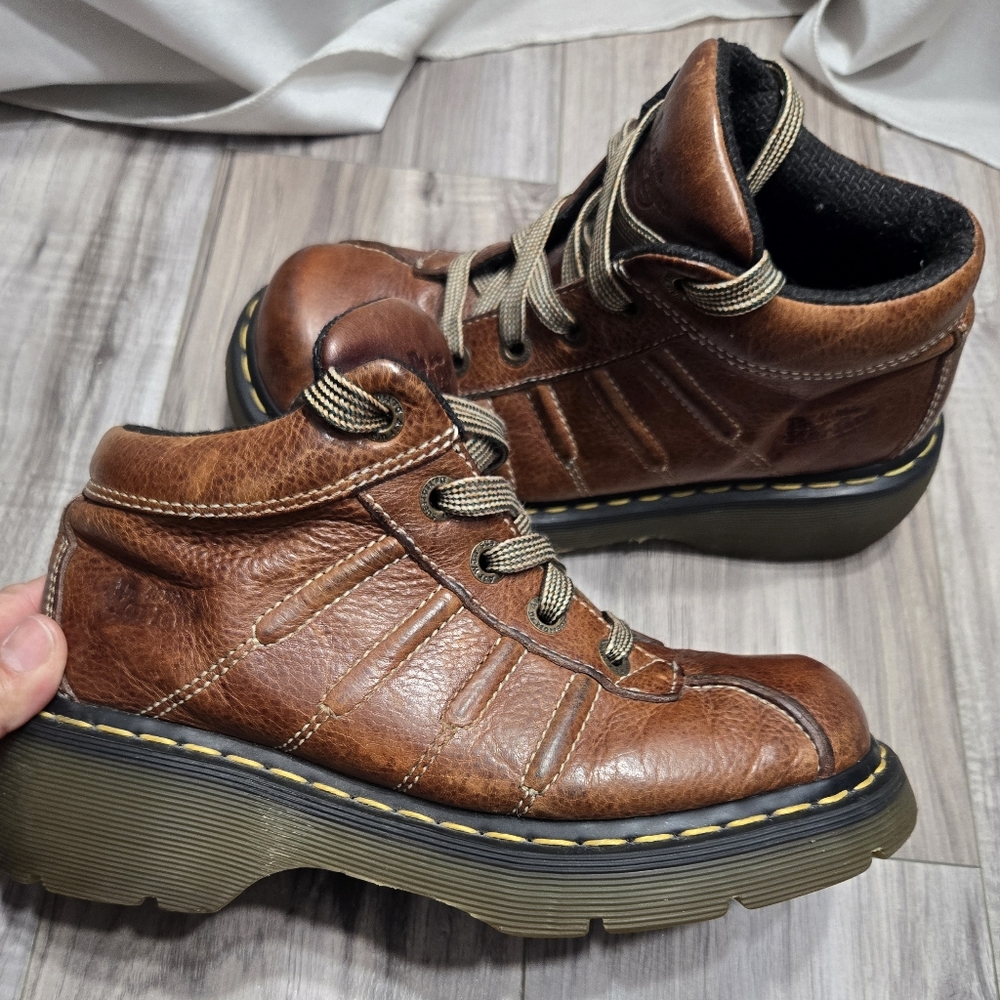 Vintage Dr Martens 2C01 Y2K Lace Up Ankle Boots Women’s Sz 7 Or Men 6 Brown